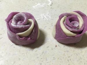 牛奶紫薯玫瑰花馒头的做法 步骤5