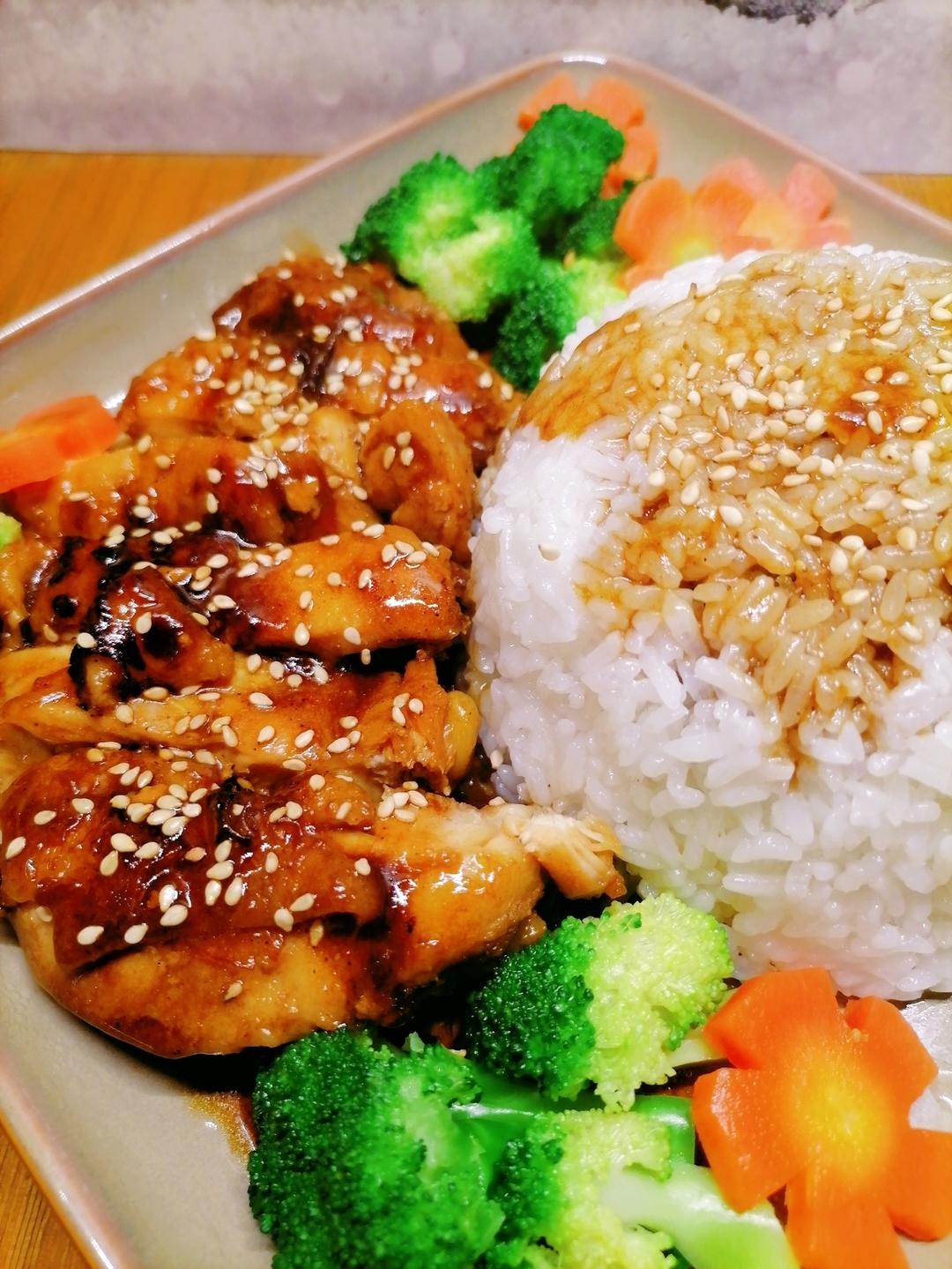 自制照烧鸡腿饭，好吃到舔碗！