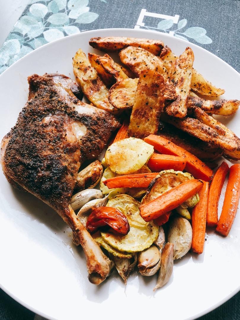 超简易快手的蒜香烤鸭腿