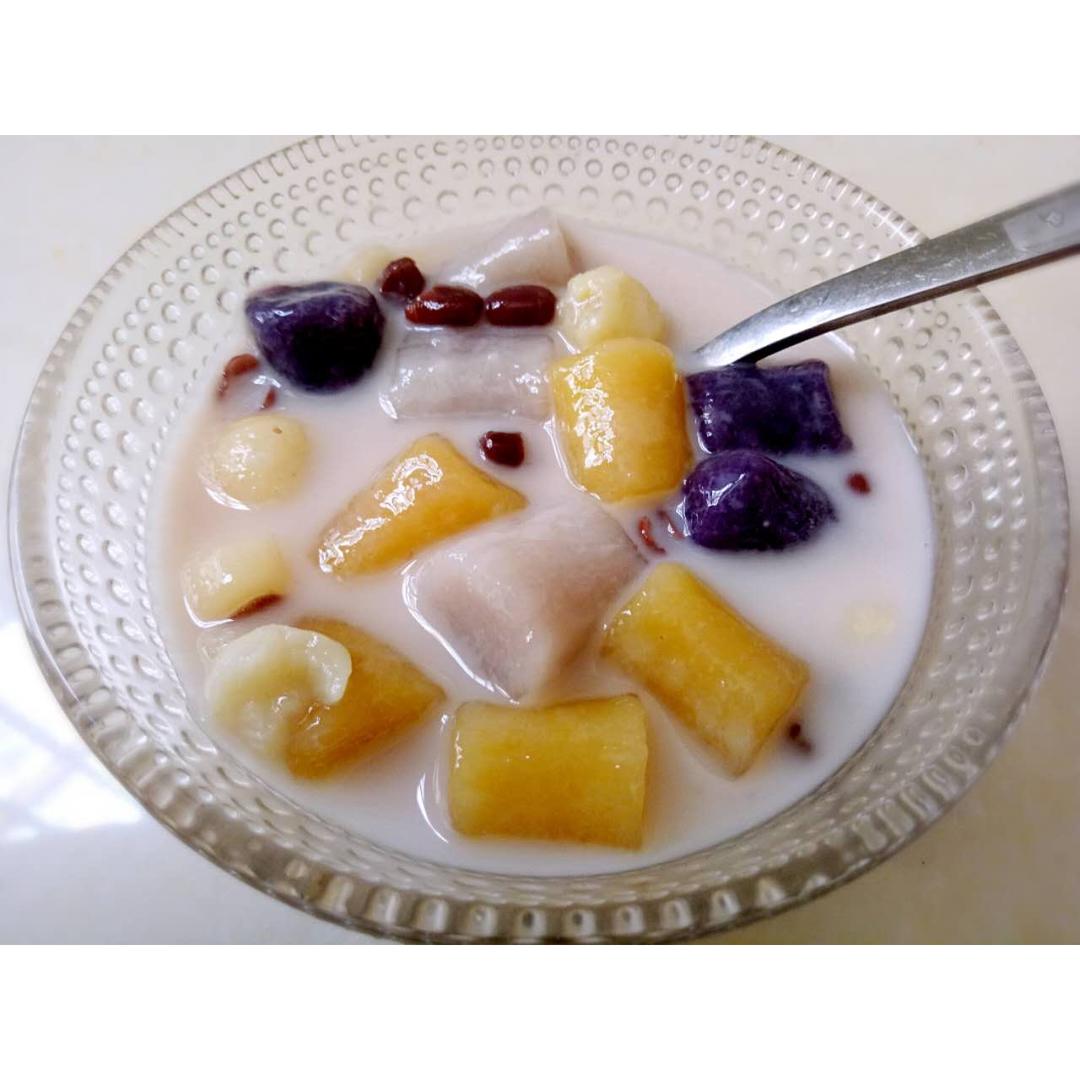 【视频】椰汁芋圆（芋头、红薯、紫薯圆）