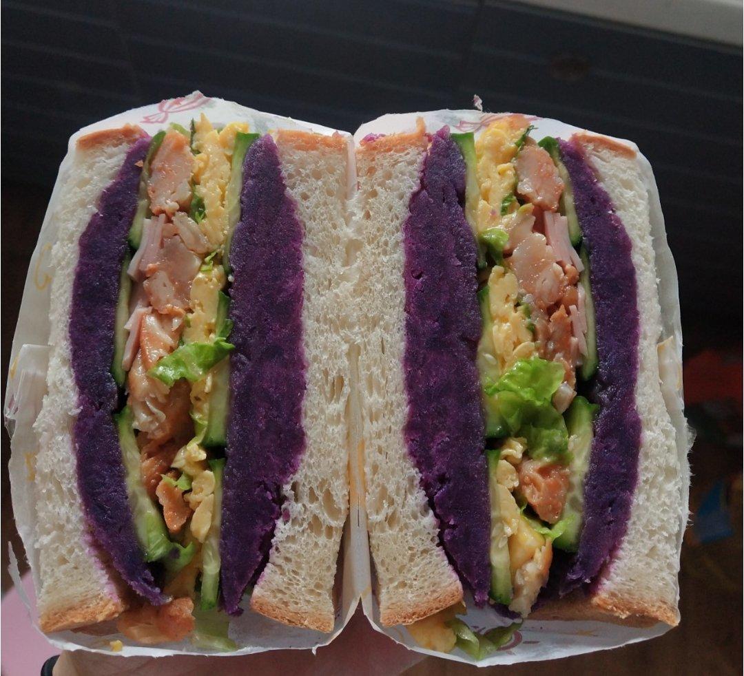 紫薯芋泥/鸡蛋肉松三明治大全🥪