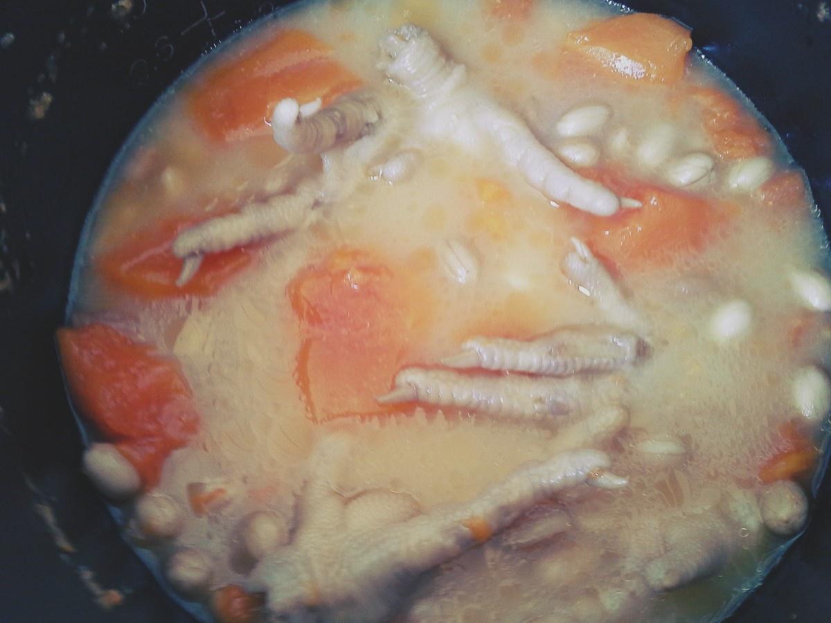 木瓜花生鸡脚汤的做法