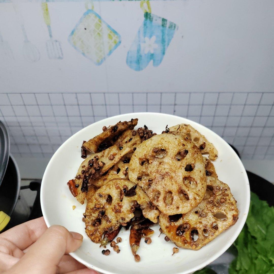 干锅香辣藕片（炸食，小吃菜）