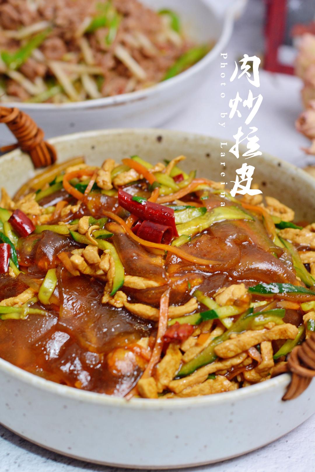 肉丝拉皮的做法_肉丝拉皮儿的做法_肉丝啦皮的做法