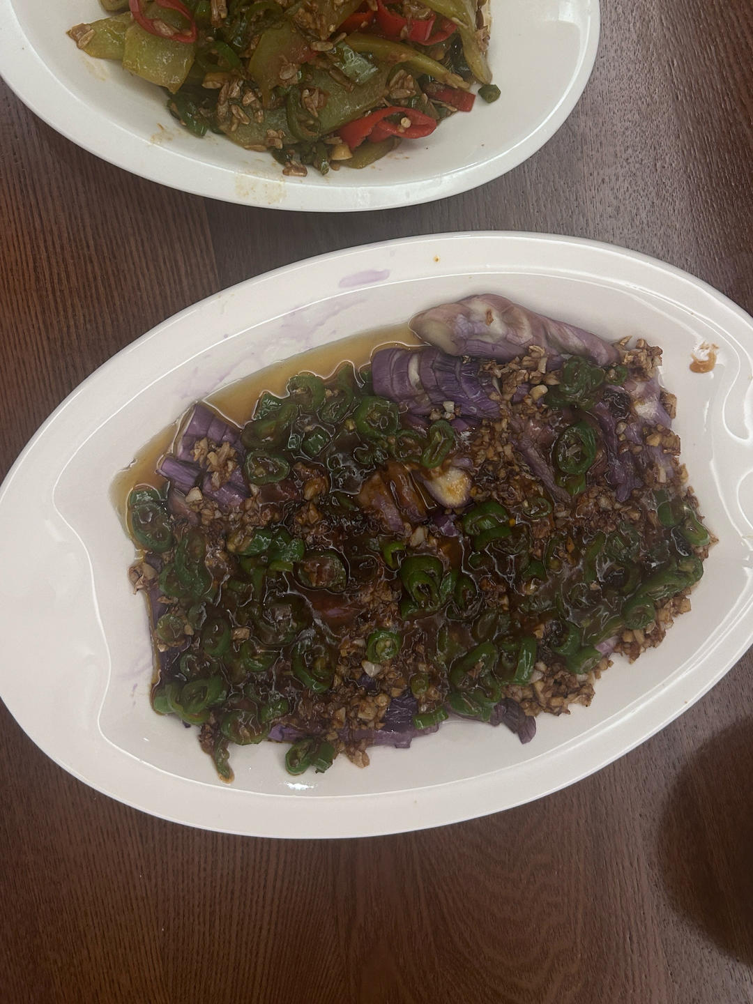 肉末蒸茄笼-一根茄子盘成了一条“飞龙”