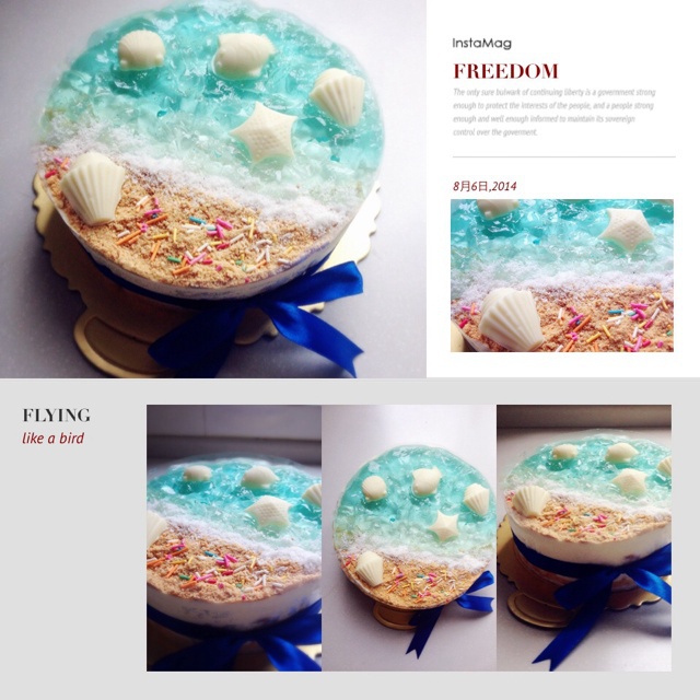 蓝色の海洋酸奶慕斯蛋糕