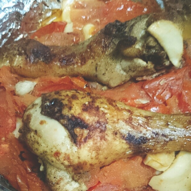 香蒜蕃茄烤鸡腿