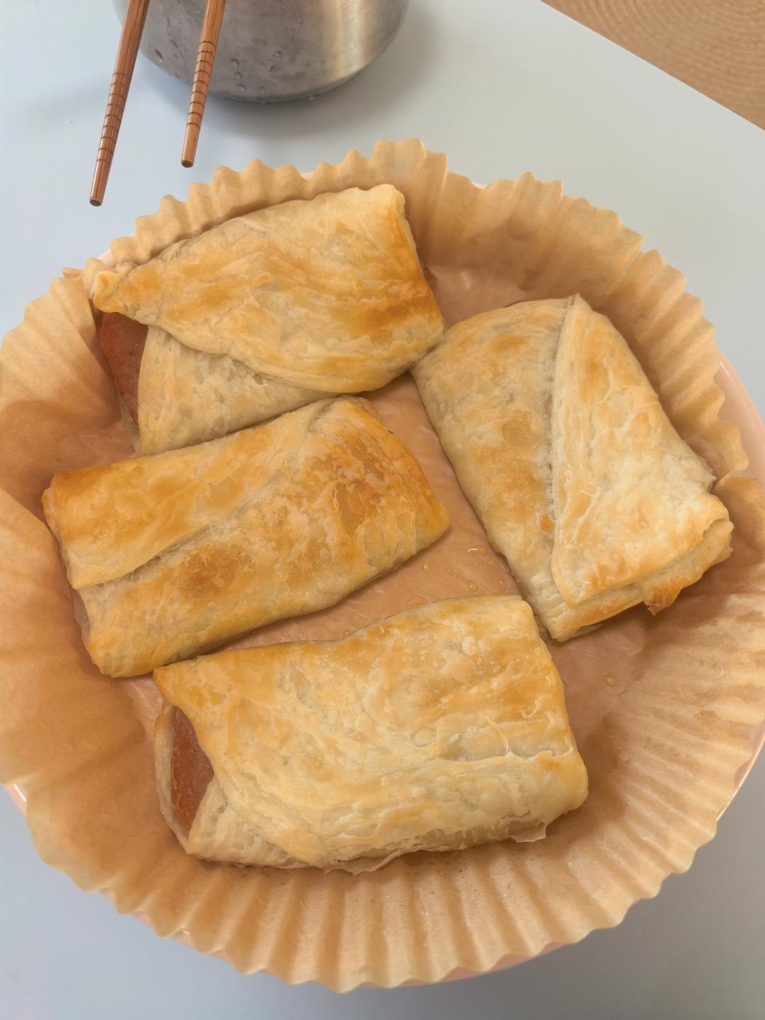 空气炸锅版手抓饼午餐肉——十五分钟快手早餐