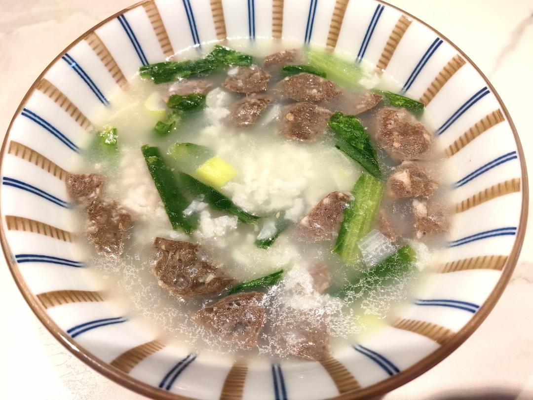 牛肉丸油麦菜粥