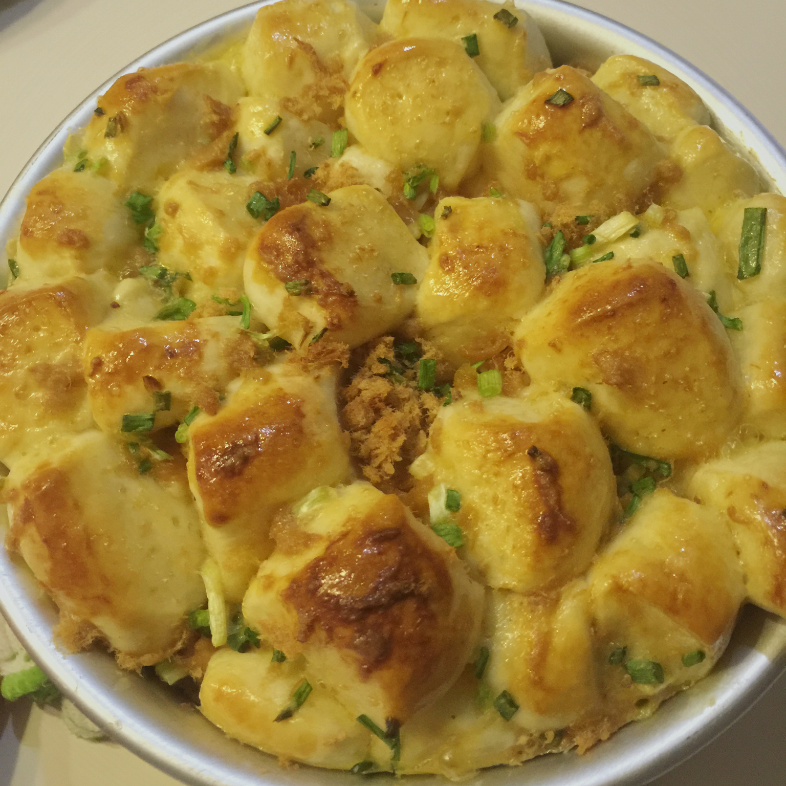 香葱肉松手撕面包