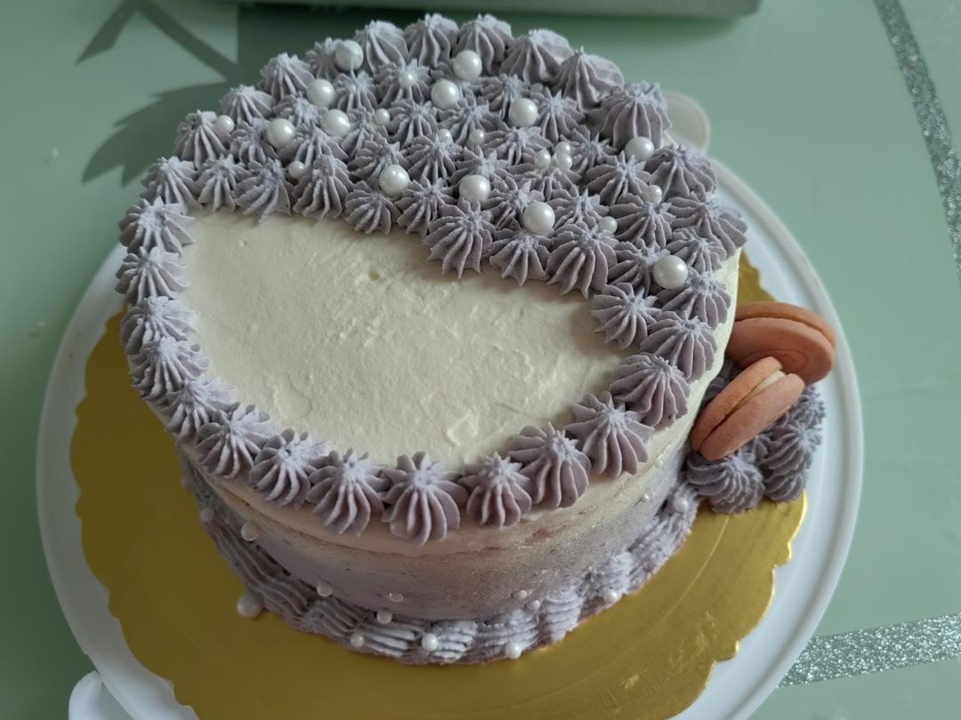 附蓝莓酱做法#低糖好吃的蓝莓奶油蛋糕～