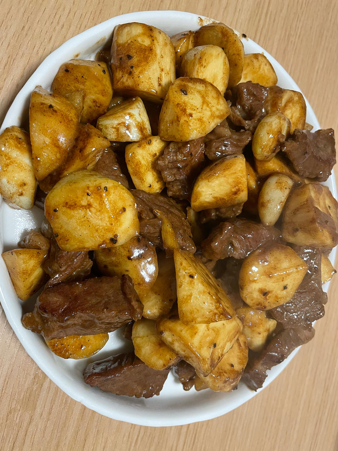 蒜香黑胡椒牛肉粒