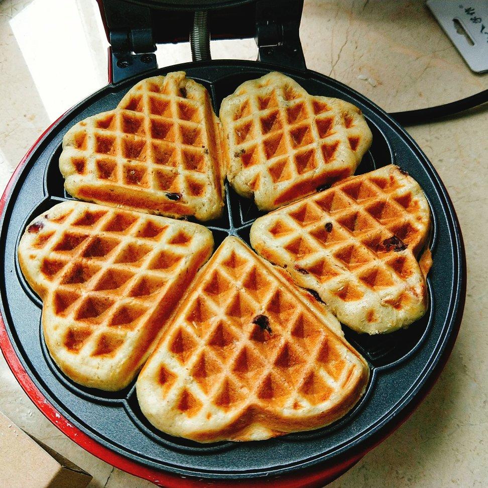 酵母版无油葡萄干华夫饼