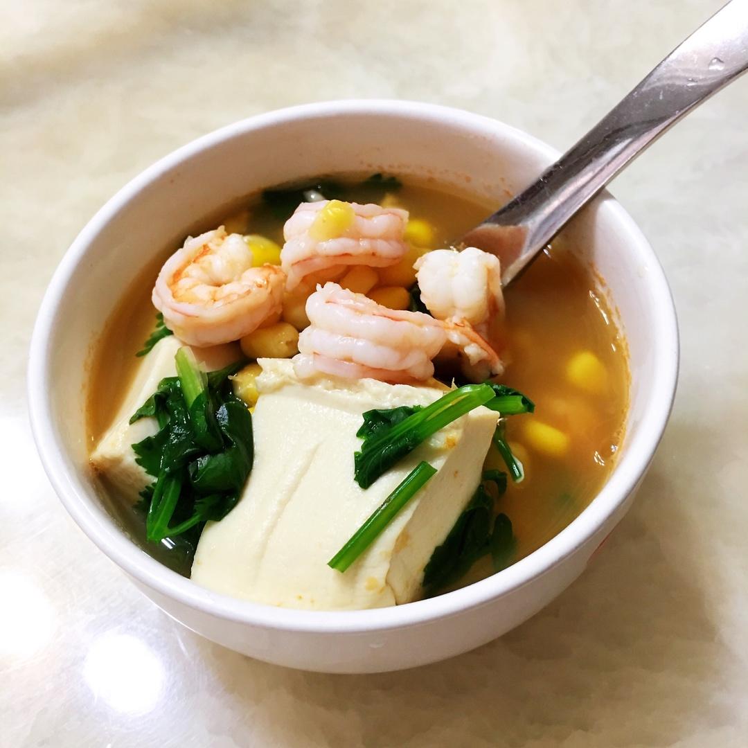 虾仁杂蔬豆腐羹