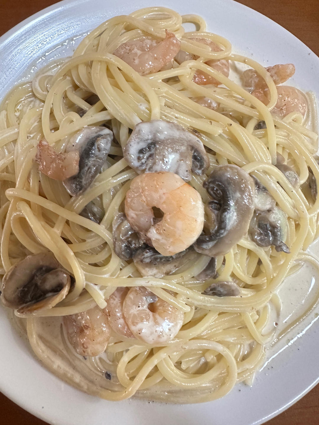 虾仁奶油意大利面