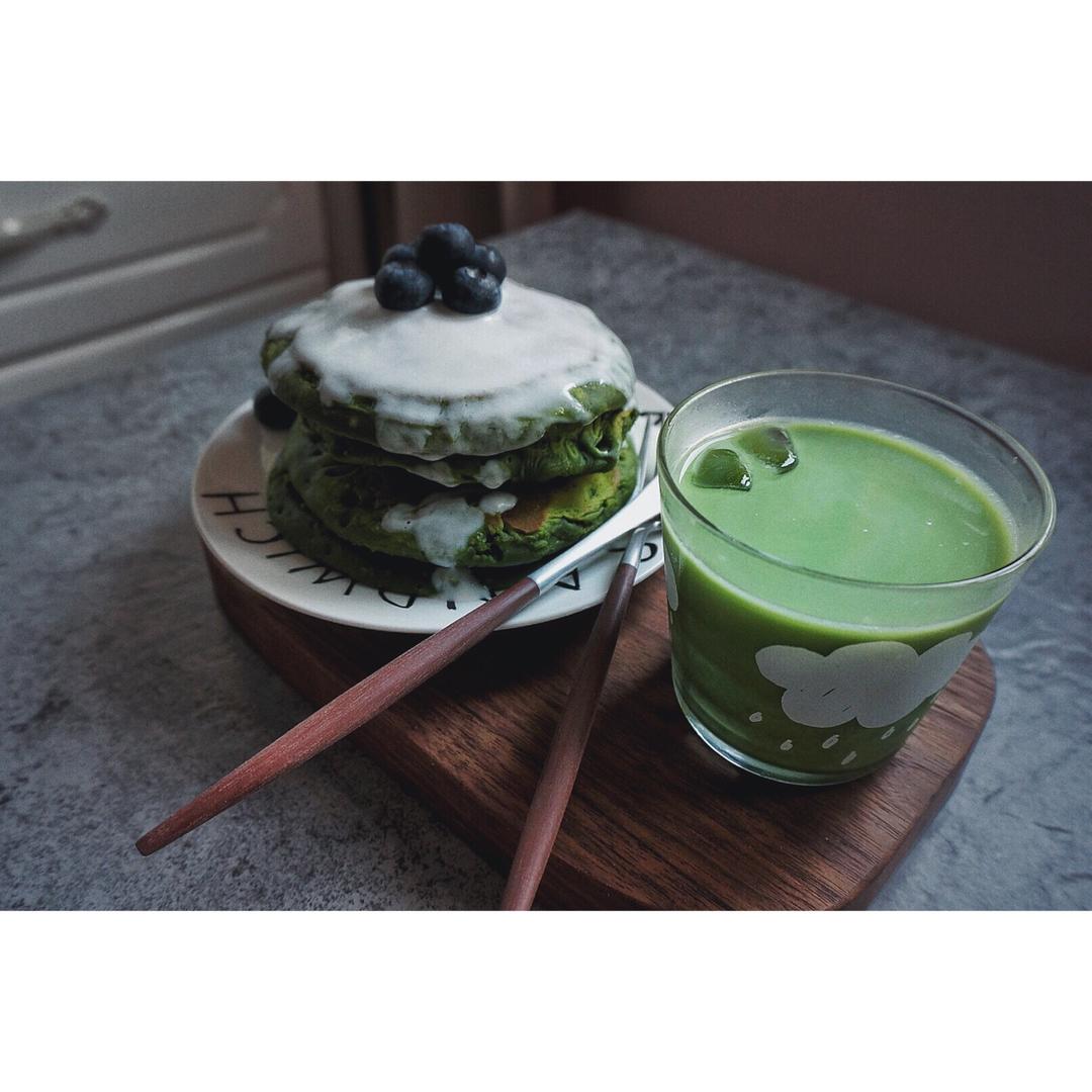 茬早餐8—抹茶松饼（无油）
