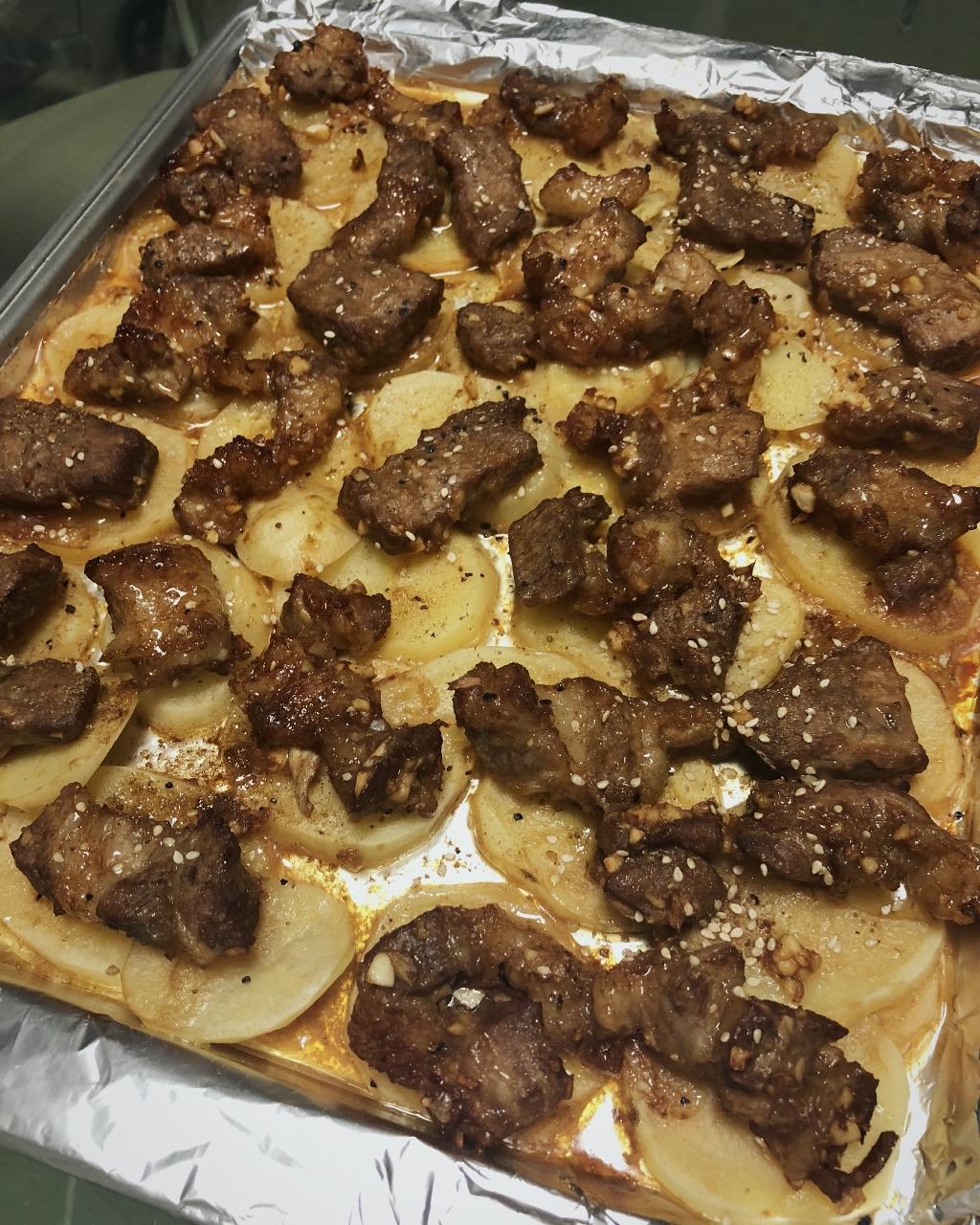 烤箱版土豆烤五花肉