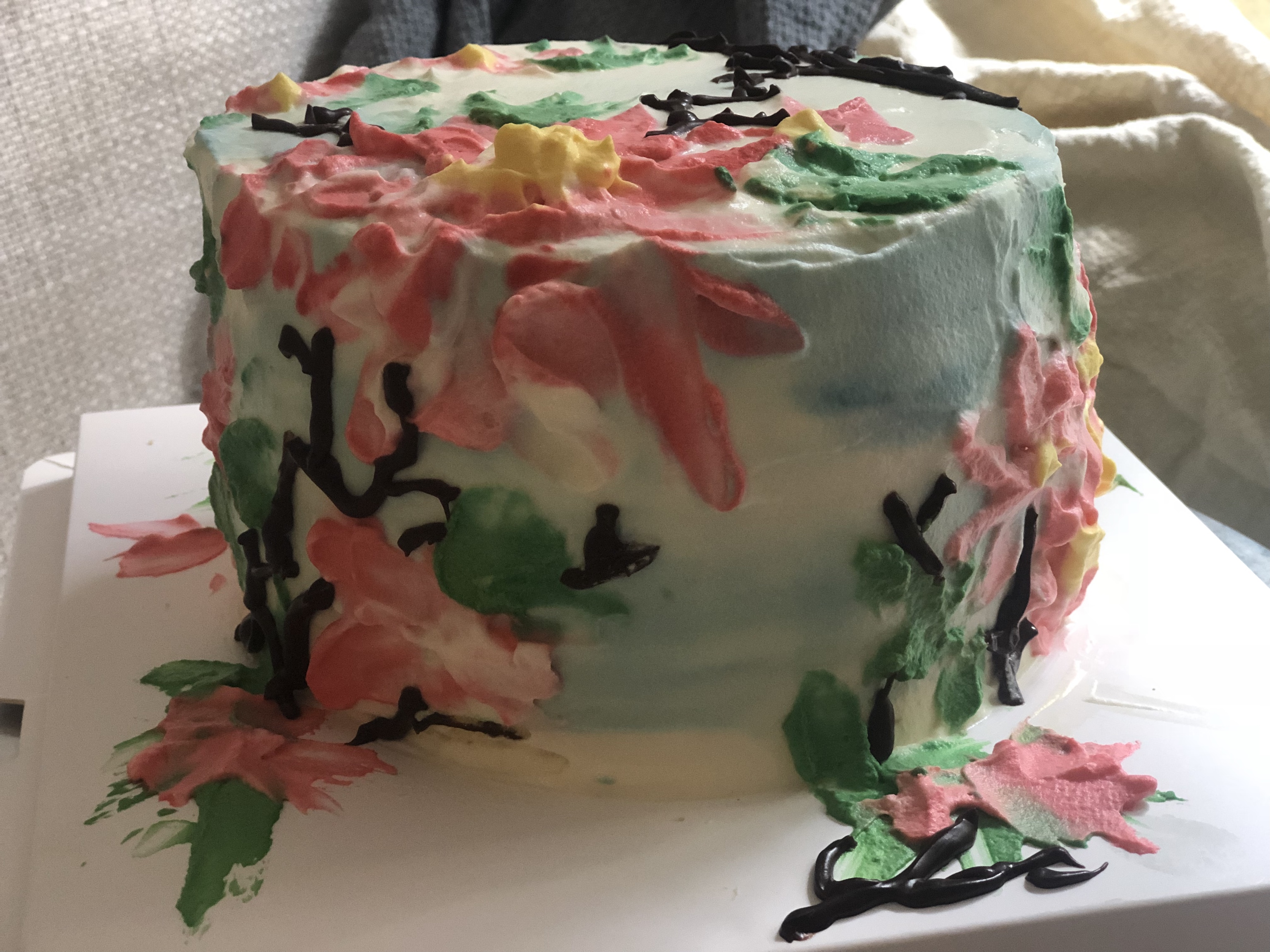 油画生日蛋糕(淡奶油版本)的做法
