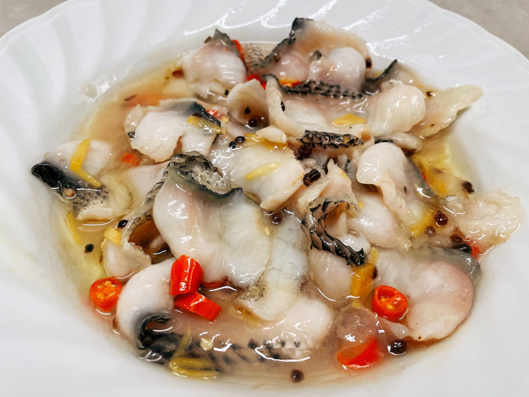 女神w老师做的花椒蒸鱼片