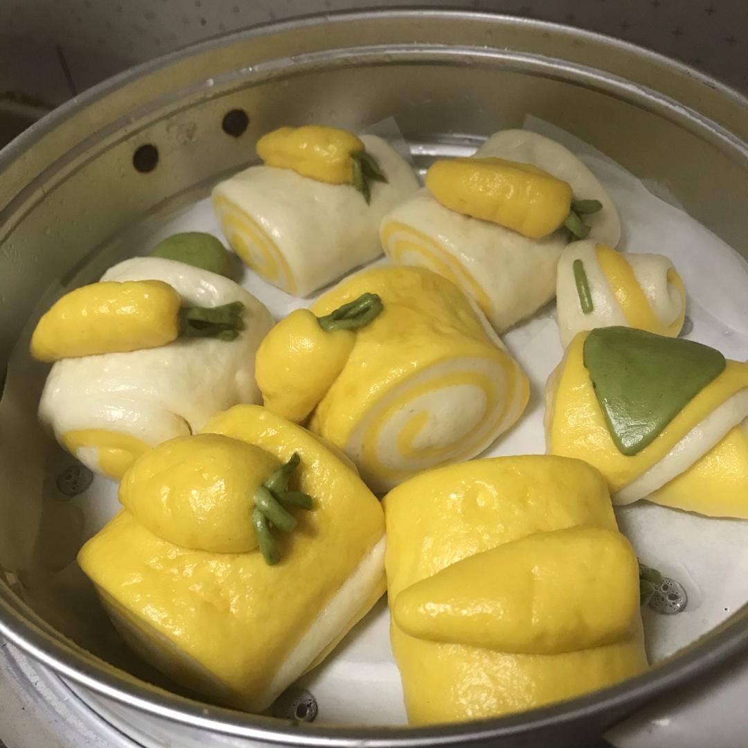 超萌胡萝卜刀切小馒头