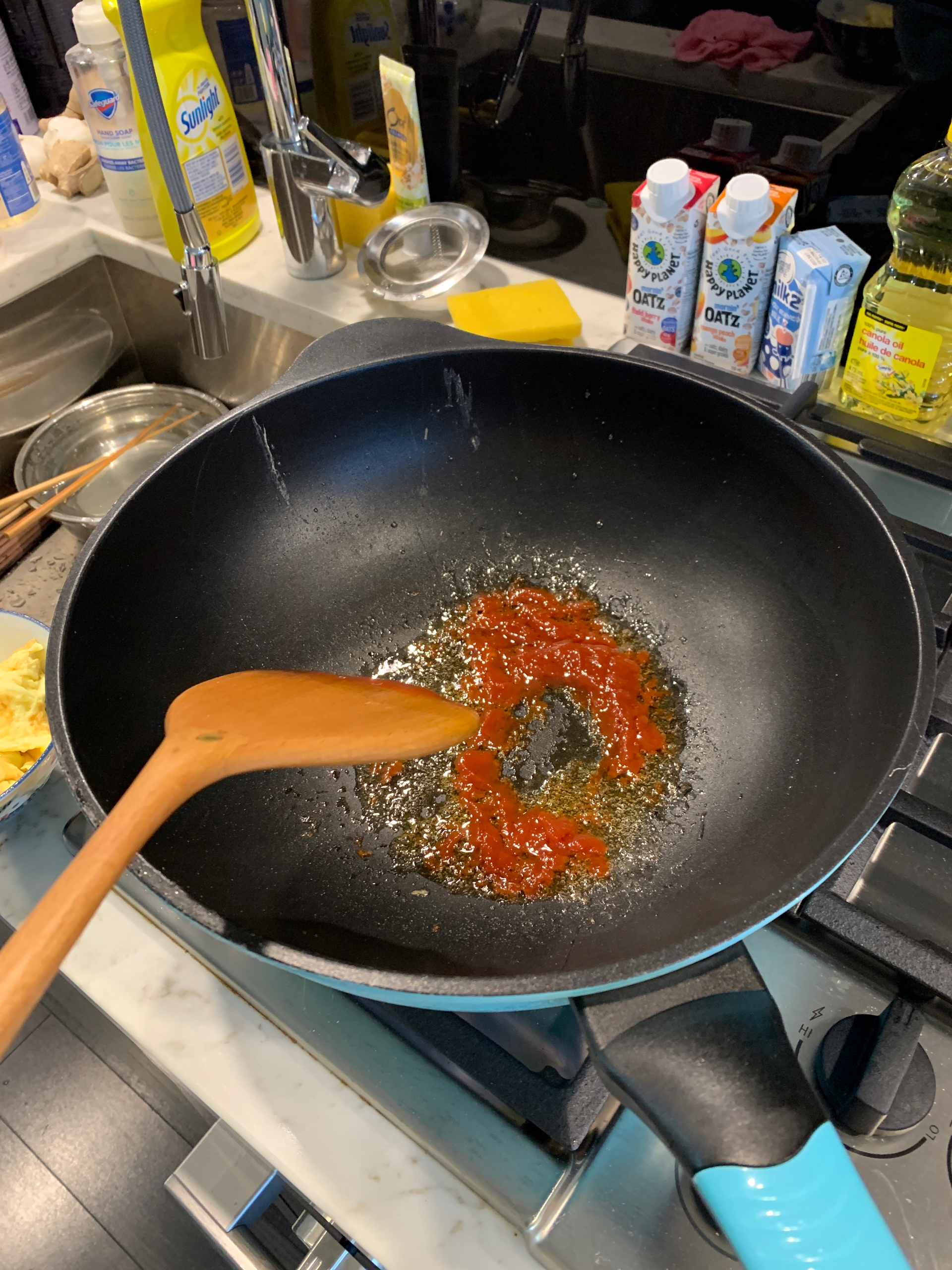 西红柿炒蛋番茄酱版的做法 步骤3