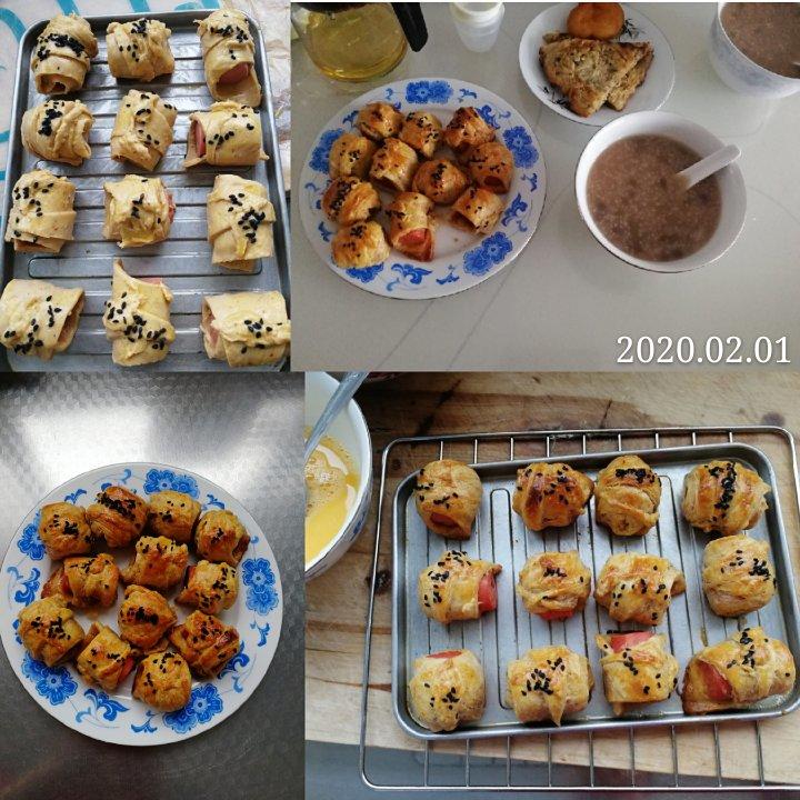 香肠酥皮卷：手抓饼皮还能这样吃，不用和面快速搞定早餐