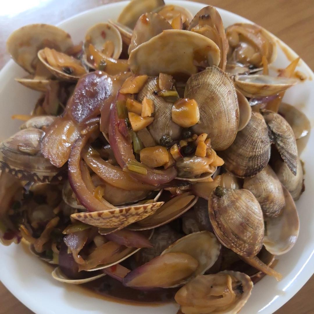 5分钟快手菜❗️秒杀路边摊爆炒花甲～好吃到爆