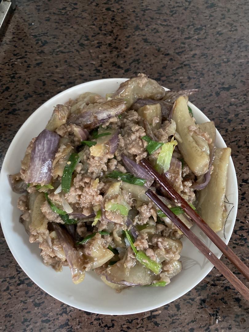 红烧肉沫茄子