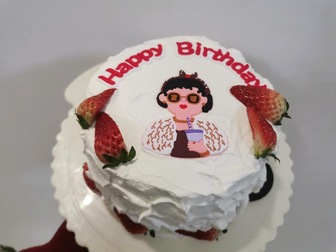 6寸基础版戚风蛋糕胚（附上我做的黄金果生日蛋糕）