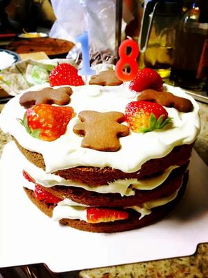 小熊草莓裸蛋糕的做法 步骤3