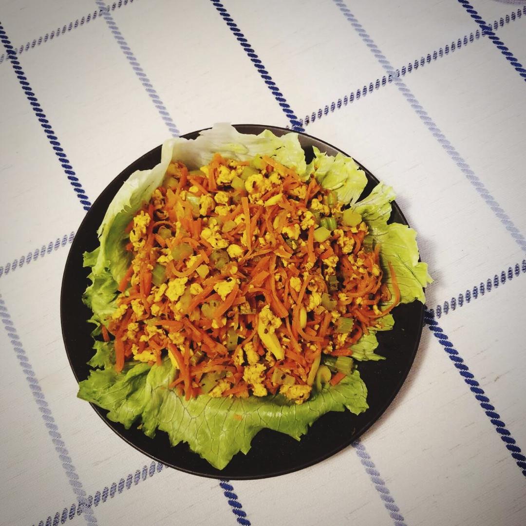 【健康三餐】咖喱鸡肉末生菜卷