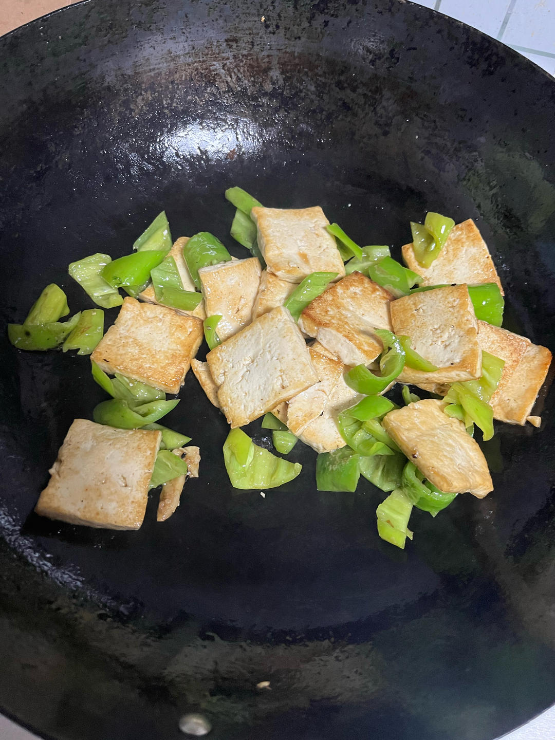 青椒煎豆腐