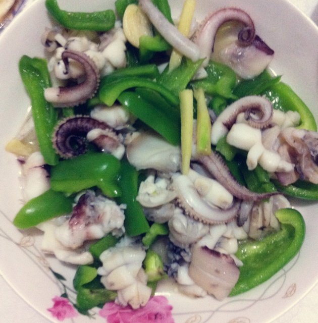 青椒炒鲜鱿