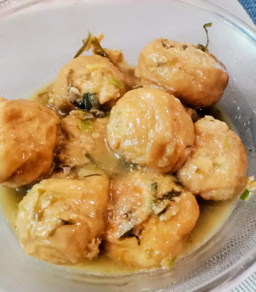 白烧油面筋塞肉