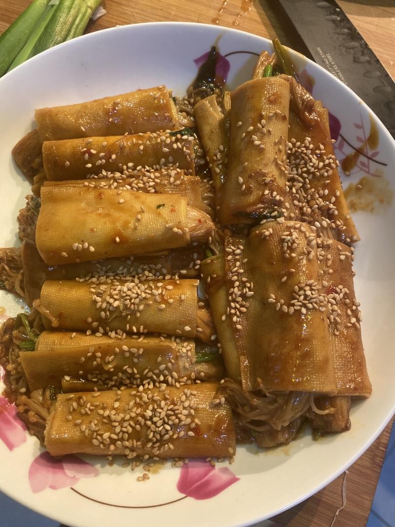 🔥减油减脂金针菇豆皮卷👉巨好吃给肉都不换