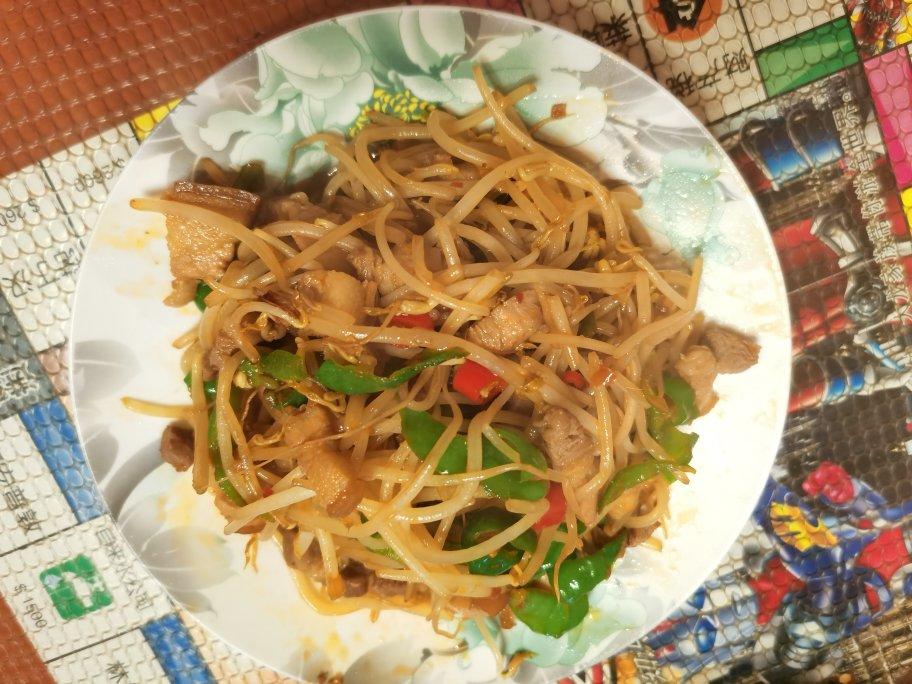 豆芽炒肉