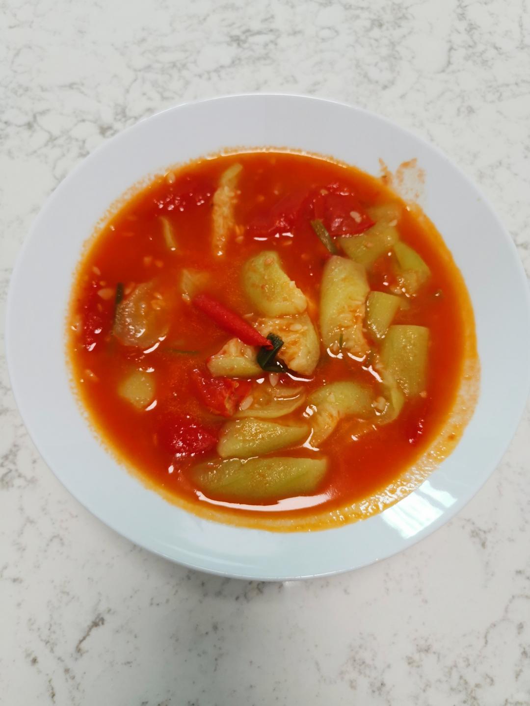 番茄炒丝瓜