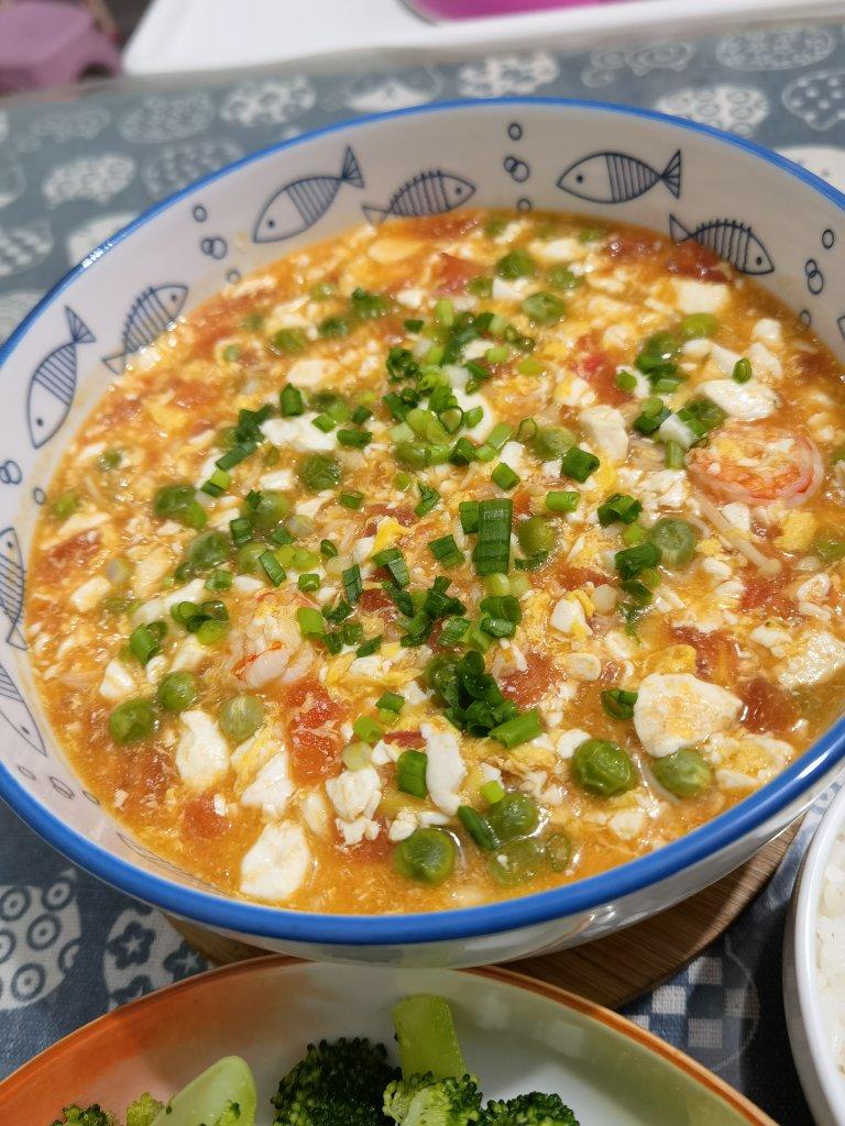 虾仁番茄豆腐汤