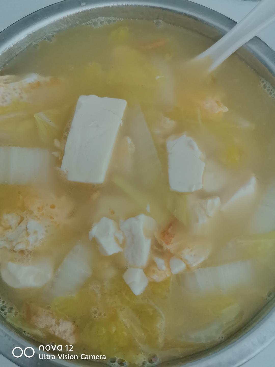 娃娃菜豆腐三鲜汤