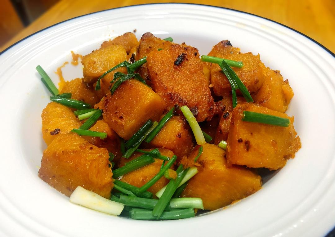 子昂小油茶做的香煎南瓜妈妈的唠叨二