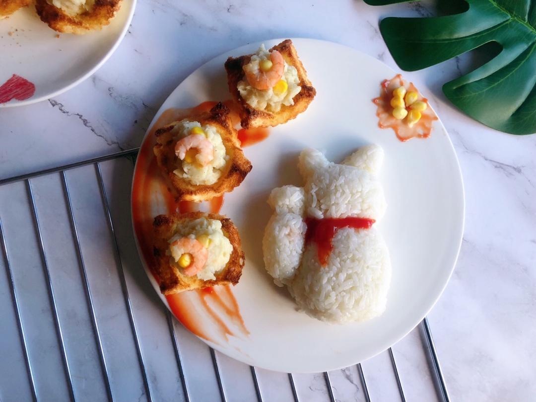 儿童趣味饭团便当（招财猫&🥔土豆泥）