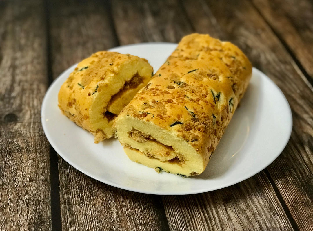 香葱肉松肥蛋糕卷 图片 Carol肖垚 下厨房