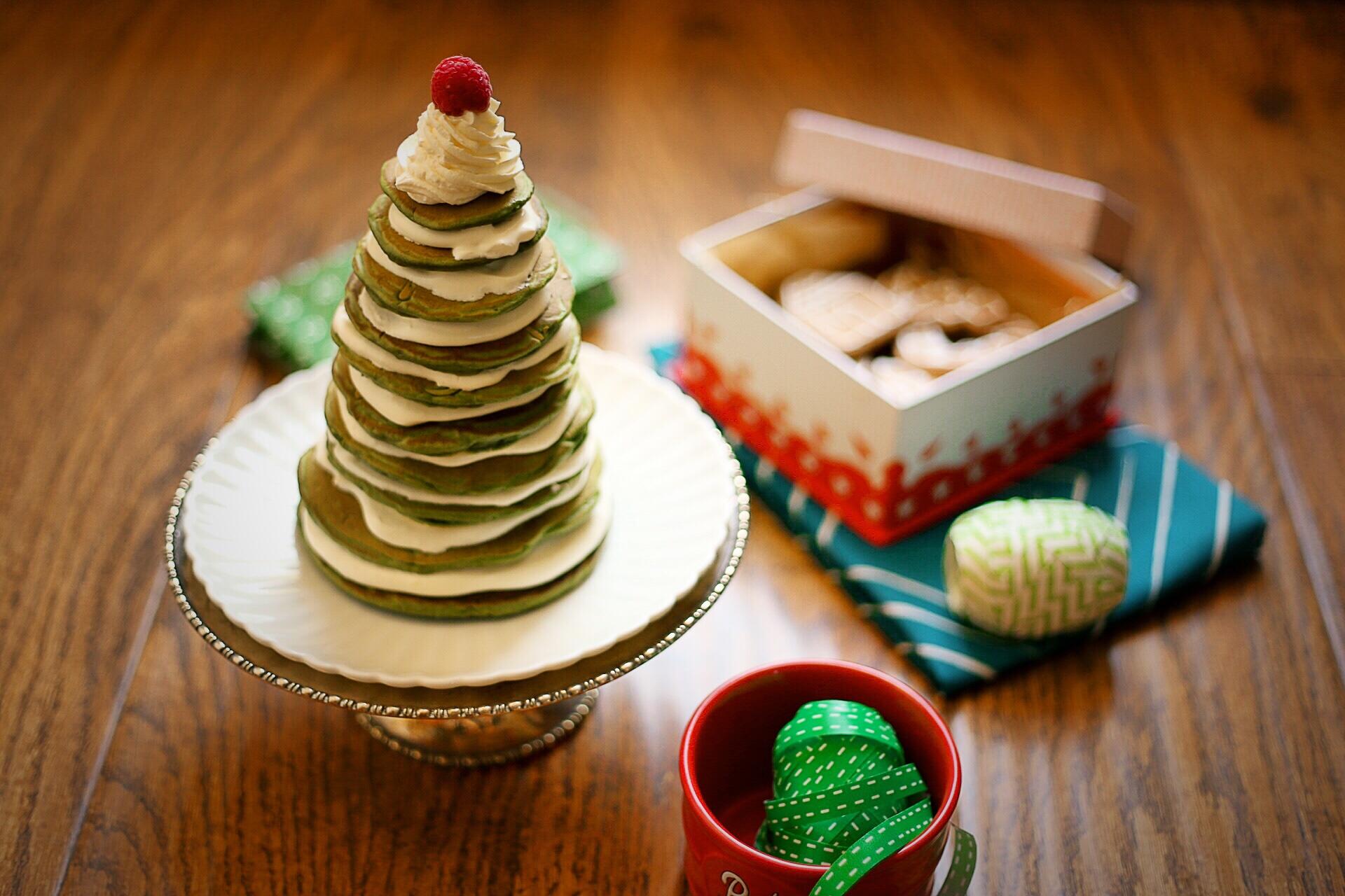抹茶厚松饼圣诞树的做法