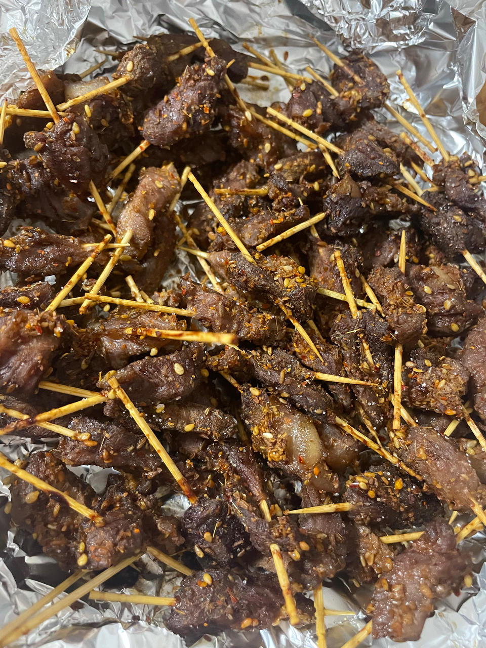 空气炸锅版孜然牙签肉