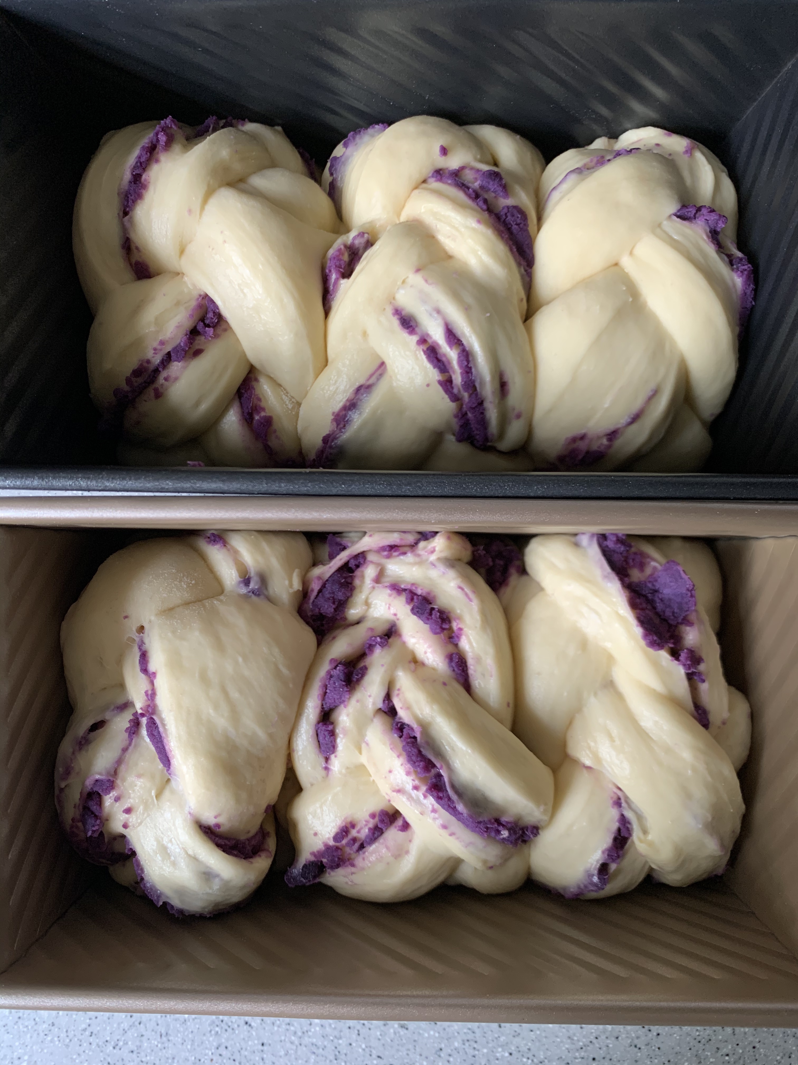 颜值与口味兼备的紫薯雪山吐司（面包机懒人版）的做法 步骤22