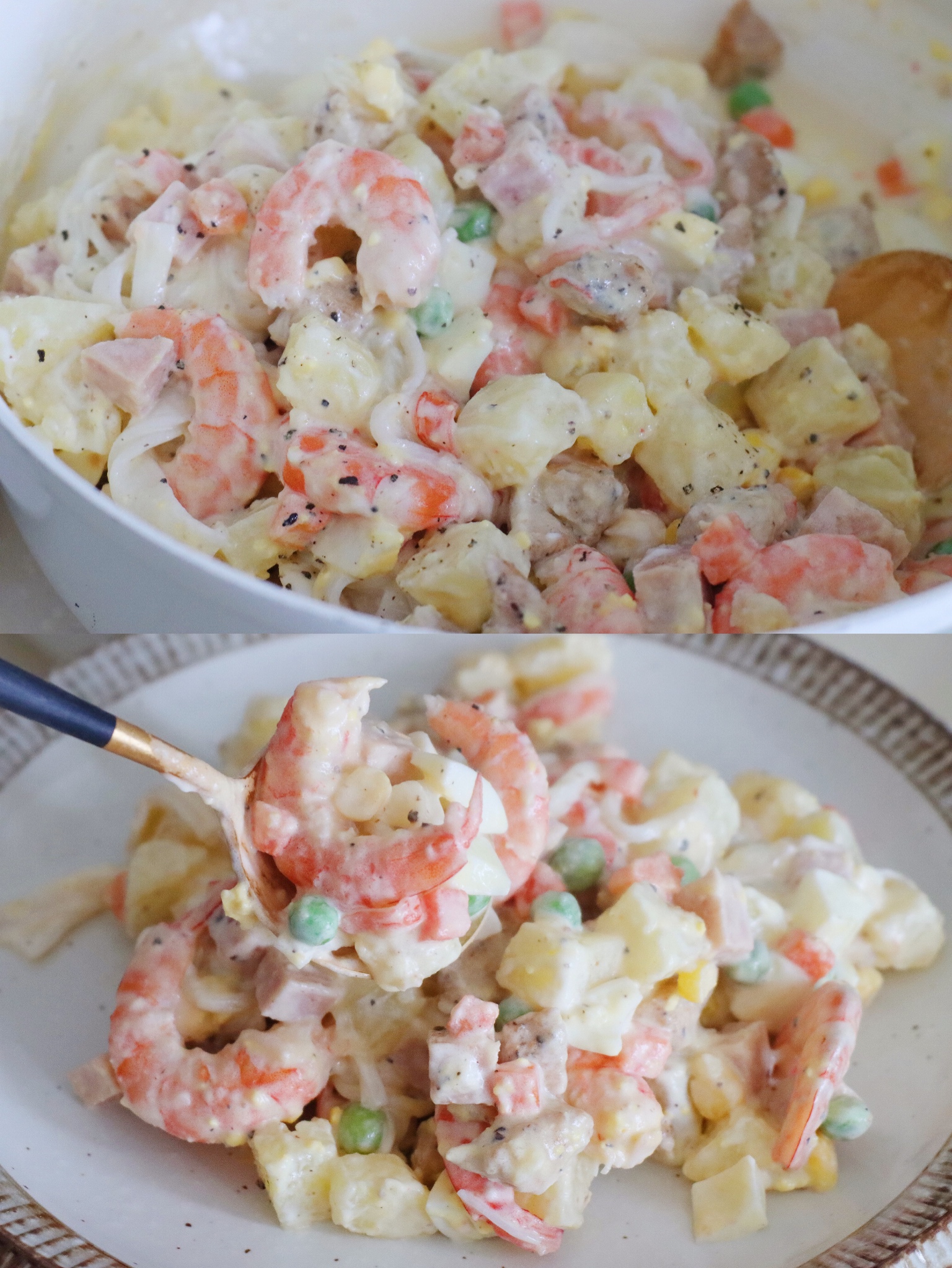 虾仁土豆鸡蛋沙拉🍤懒人低脂餐的做法