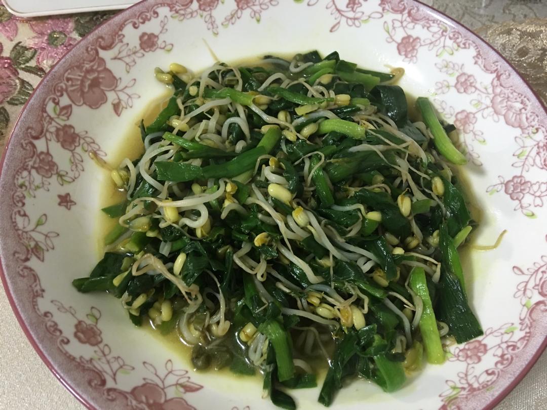 韭菜炒豆芽