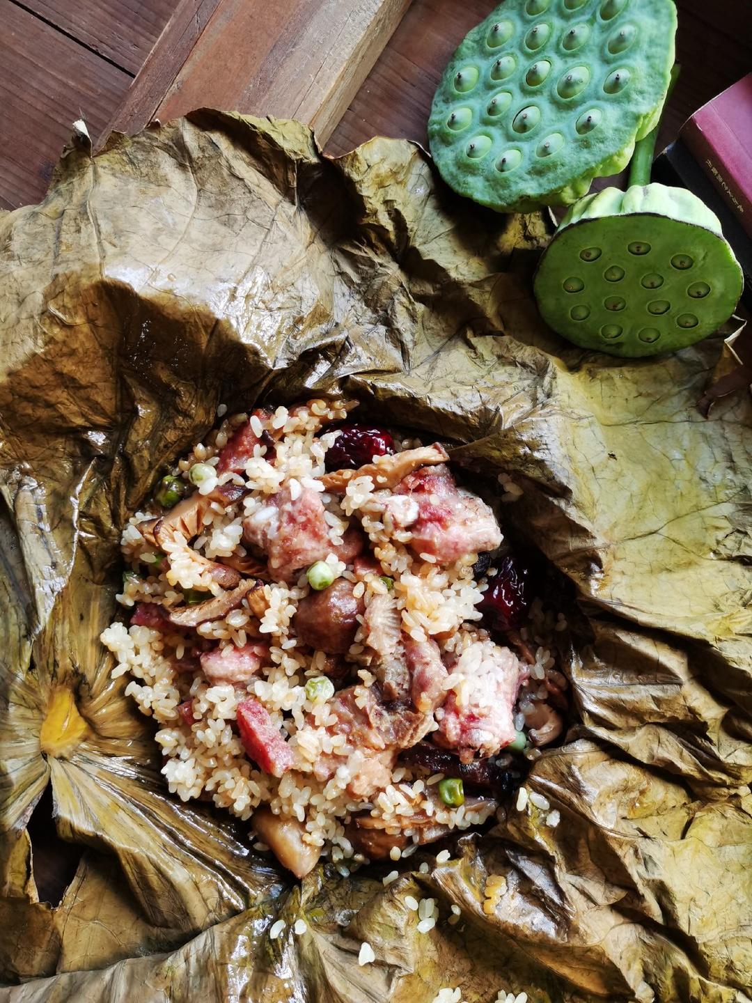 排骨栗子荷叶饭