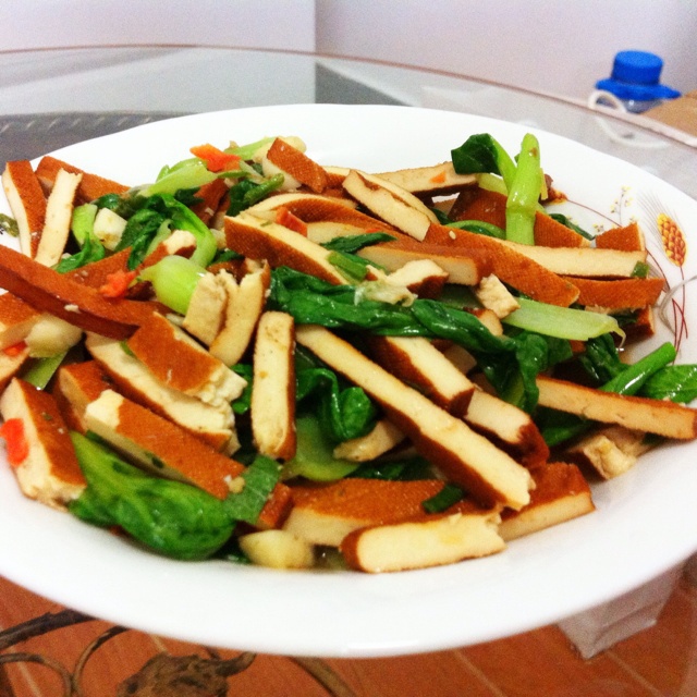 兔耳厨娘做的油菜炒香干