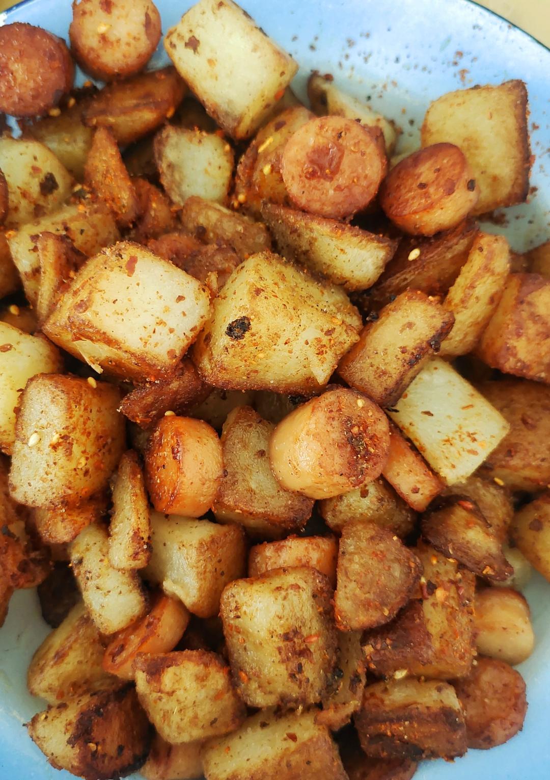 烧烤风味的土豆小香肠